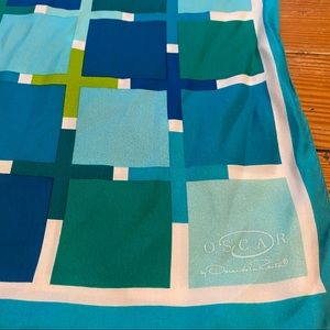 Oscar by Oscar de La Renta turquoise silk scarf